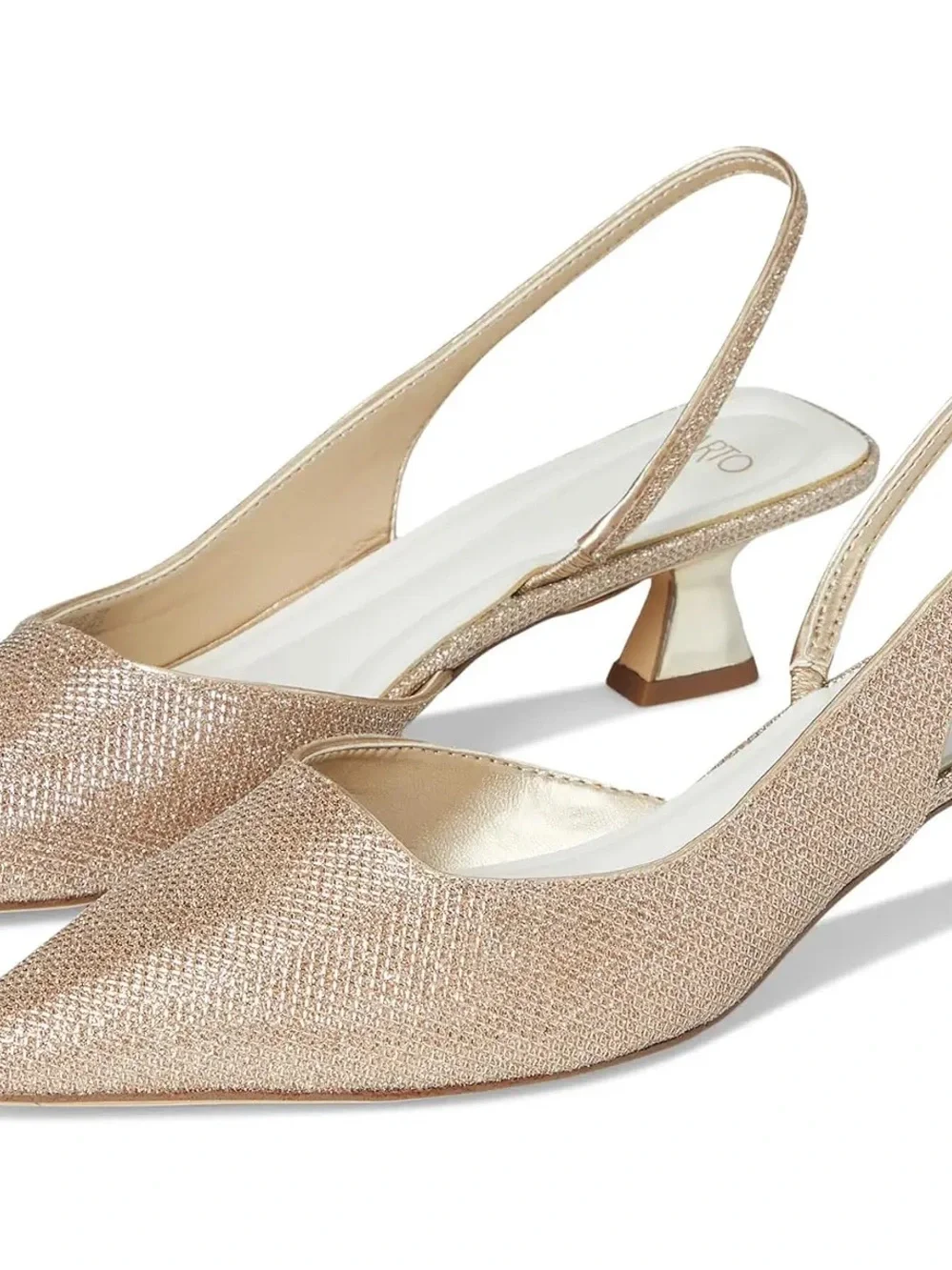 SARTO By Franco Sarto Metallic Gold Slingback Kitten Heel